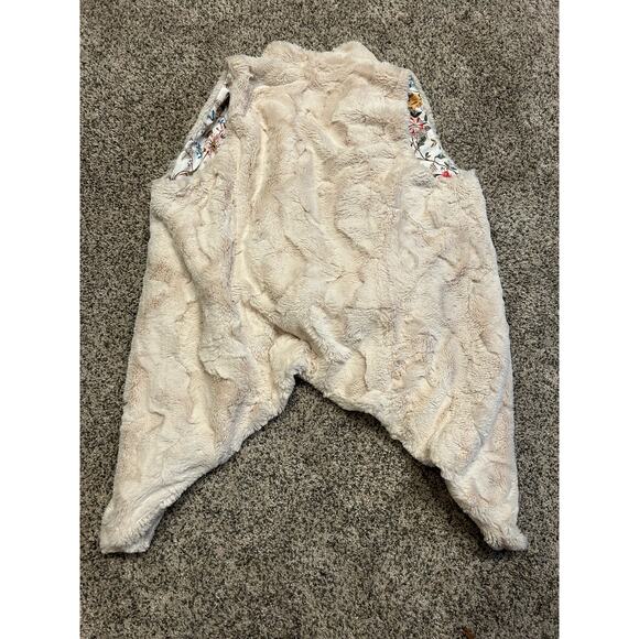 Anthropologie Elevenses Boho Faux Fur Cream Vest Size M Cozy Wintercore Fall - Picture 7 of 8